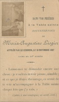 Maria-Augustine Liogier, décédée le 10 novembre 1887