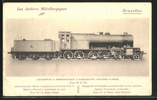 AK-Locomotive-a-Marchandises-a-Surchauffe-Systeme-Flamme-Type-36-E-B-belgische-Eisenbahn