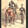 Kuenstler-AK-sign-L-Geens-Armee-Belge-Le-Train-belgischer-Kavallerist-in-Uniform-und-Soldat