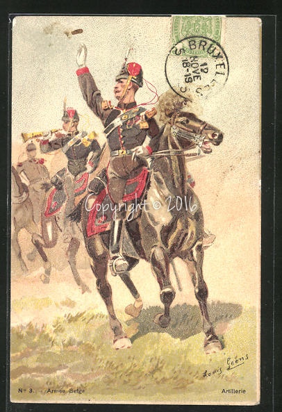 Kuenstler-AK-sign-Louis-Geens-Armee-Belge-belgische-Kavalleriesoldaten-in-Uniform.jpg