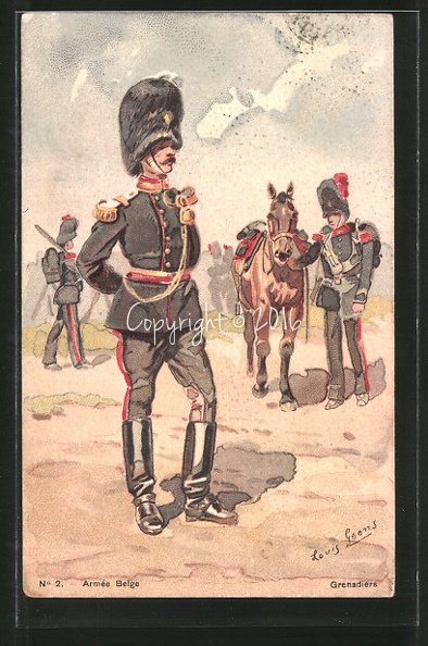 Kuenstler-Lithographie-Grenadiers-Uniform-der-belgischen-Armee.jpg