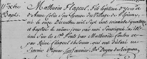 Flageul Mathurin 1774 12 11 B