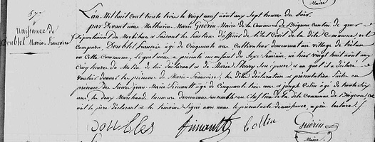 Doublet Marie Françoise 1833 08 28 N
