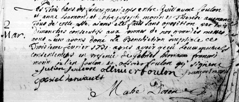 Foulon Guillaume - Hamon Anne 1731 02 03 M