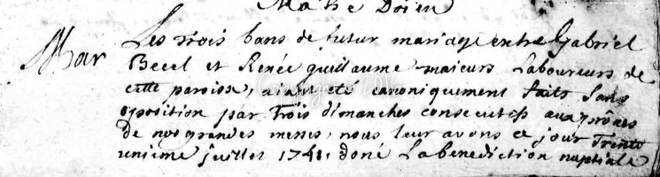 Becel Gabriel - Guillaume Renée 1741 07 31 M1