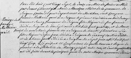 Garel François Mathurin - Pinault Anne Marie 1827 02 12 M1